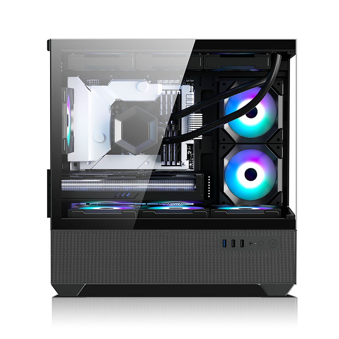 Gabinete Coreforce Lc Air M-Atx Vidrio Templado, Usb Type-c + ventilador de regalo 120 mm NEGRO 5