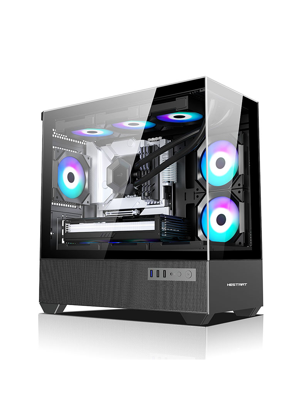 Gabinete Coreforce Lc Air M-Atx Vidrio Templado, Usb Type-c 1