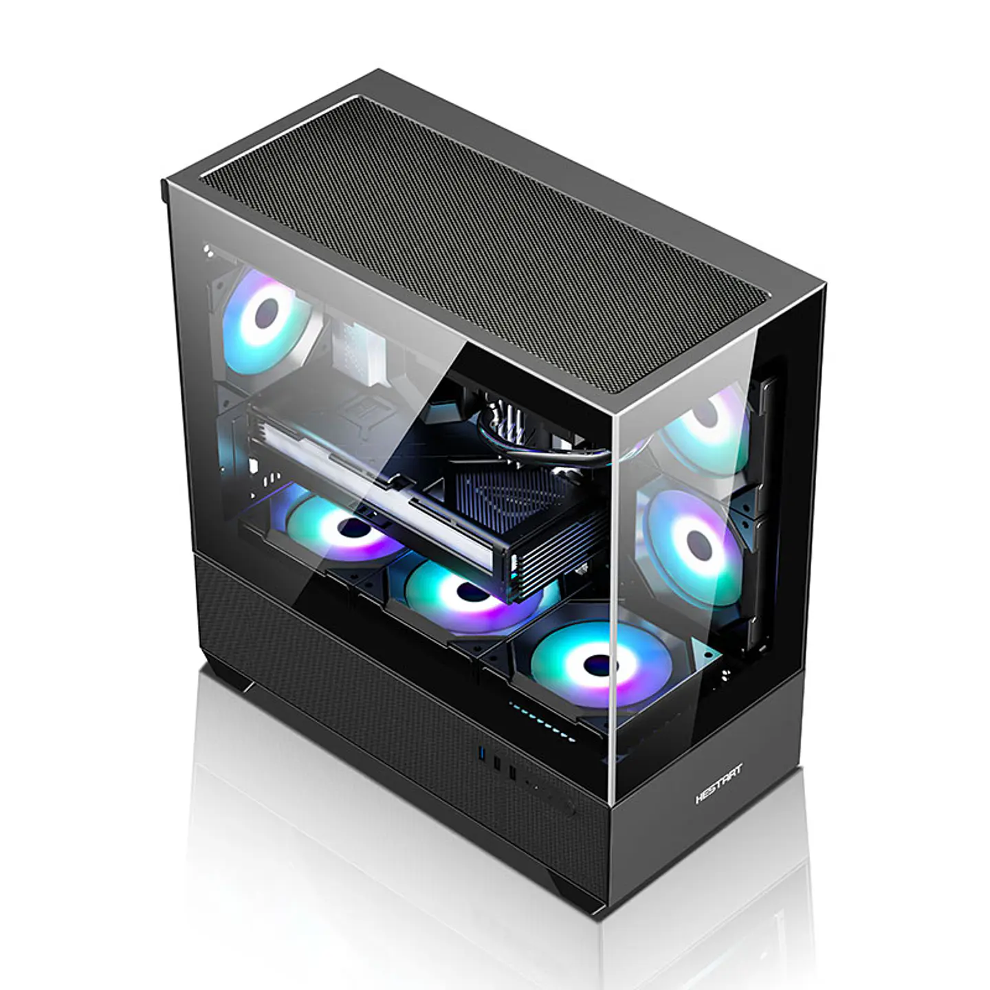 Gabinete Coreforce Lc Air M-Atx Vidrio Templado, Usb 3.0 + ventilador de regalo 120 mm NEGRO 7
