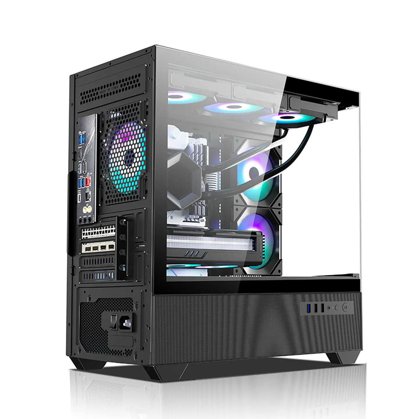 Gabinete Coreforce Lc Air M-Atx Vidrio Templado, Usb 3.0 + ventilador de regalo 120 mm NEGRO 8