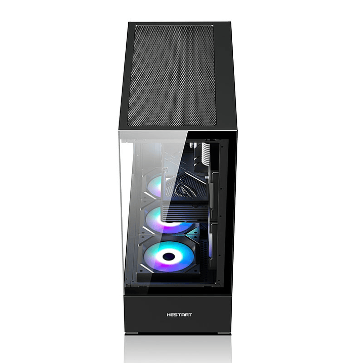 Gabinete Coreforce Lc Air M-Atx Vidrio Templado, Usb Type-c + ventilador de regalo 120 mm NEGRO 9