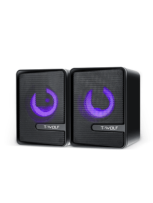 Parlante T-wolf S3 Sonido Estéreo 2.0 Con Led Rgb Y Surround