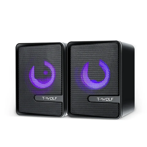 Parlante T-wolf S3 Sonido Estéreo 2.0 Con Led Rgb Y Surround Gaming