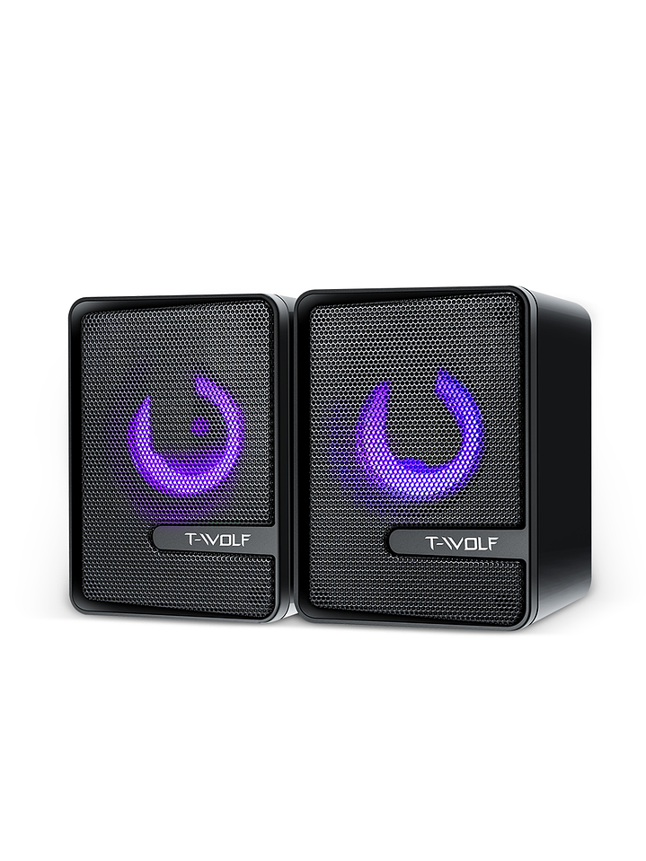 Parlante T-wolf S3 Sonido Estéreo 2.0 Con Led Rgb Y Surround 1