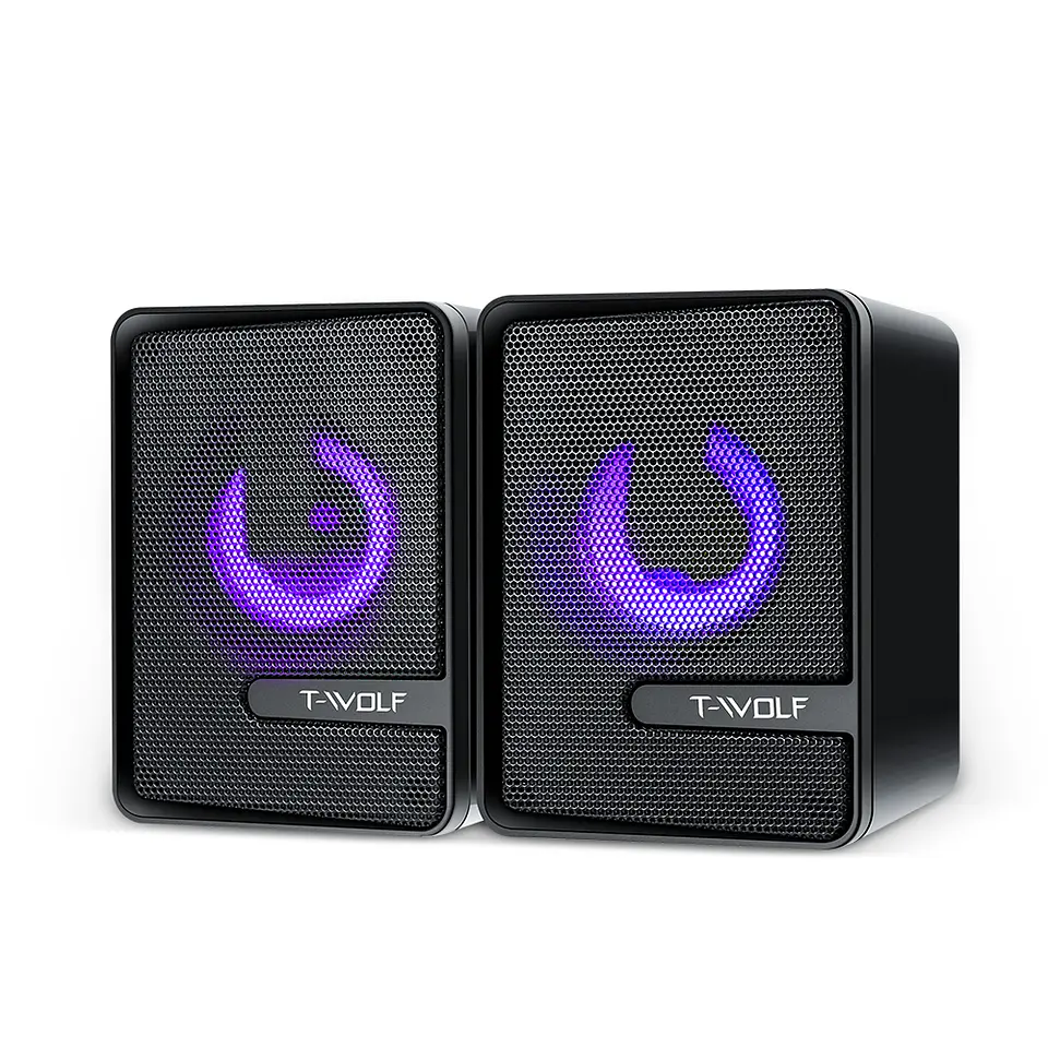 Parlante T-wolf S3 Sonido Estéreo 2.0 Con Led Rgb Y Surround Gaming 1