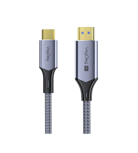 Cable Adaptador Veggieg V2.1 Tipo C A Hdmi 8k 60hz 4k 120hz 2k 240hz Hdr 48gbps 48gbps Compatible Thunderbolt 3 Monitor Tv Proyector Notebook Tablet Mac