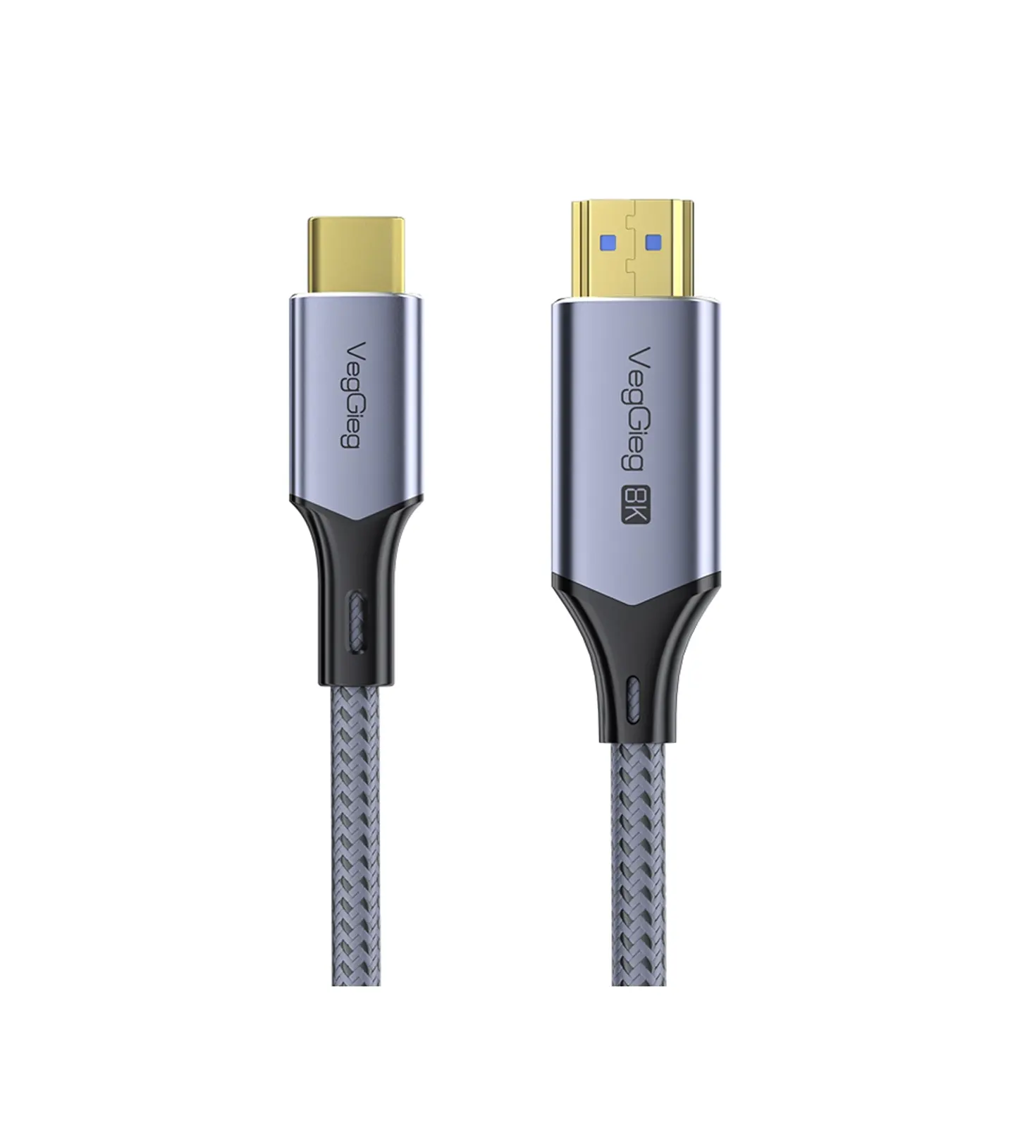 Cable Adaptador Veggieg V2.1 Tipo C A Hdmi 8k 60hz 4k 120hz 2k 240hz Hdr 48gbps 48gbps Compatible Thunderbolt 3 Monitor Tv Proyector Notebook Tablet Mac 1