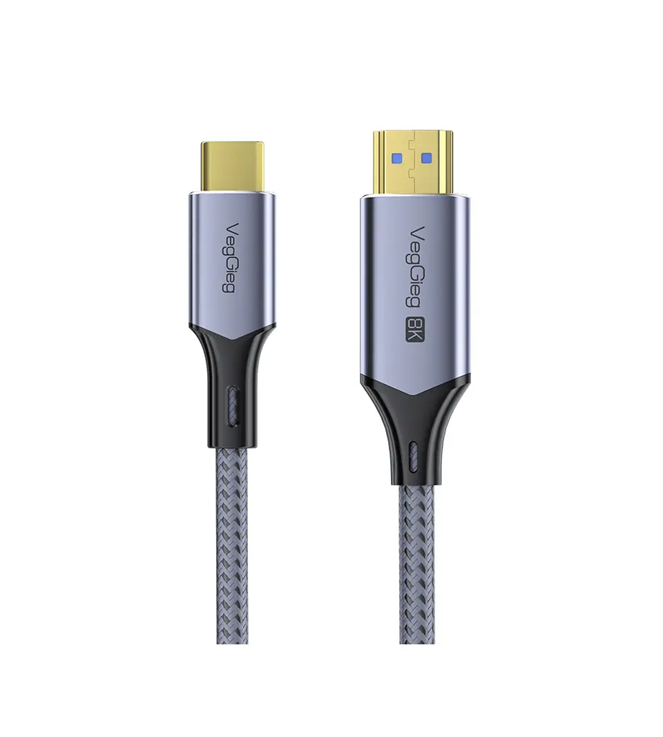 Cable Adaptador Veggieg V2.1 Tipo C A Hdmi 8k 60hz 4k 120hz 2k 240hz Hdr 48gbps 48gbps Compatible Thunderbolt 3 Monitor Tv Proyector Notebook Tablet Mac 1