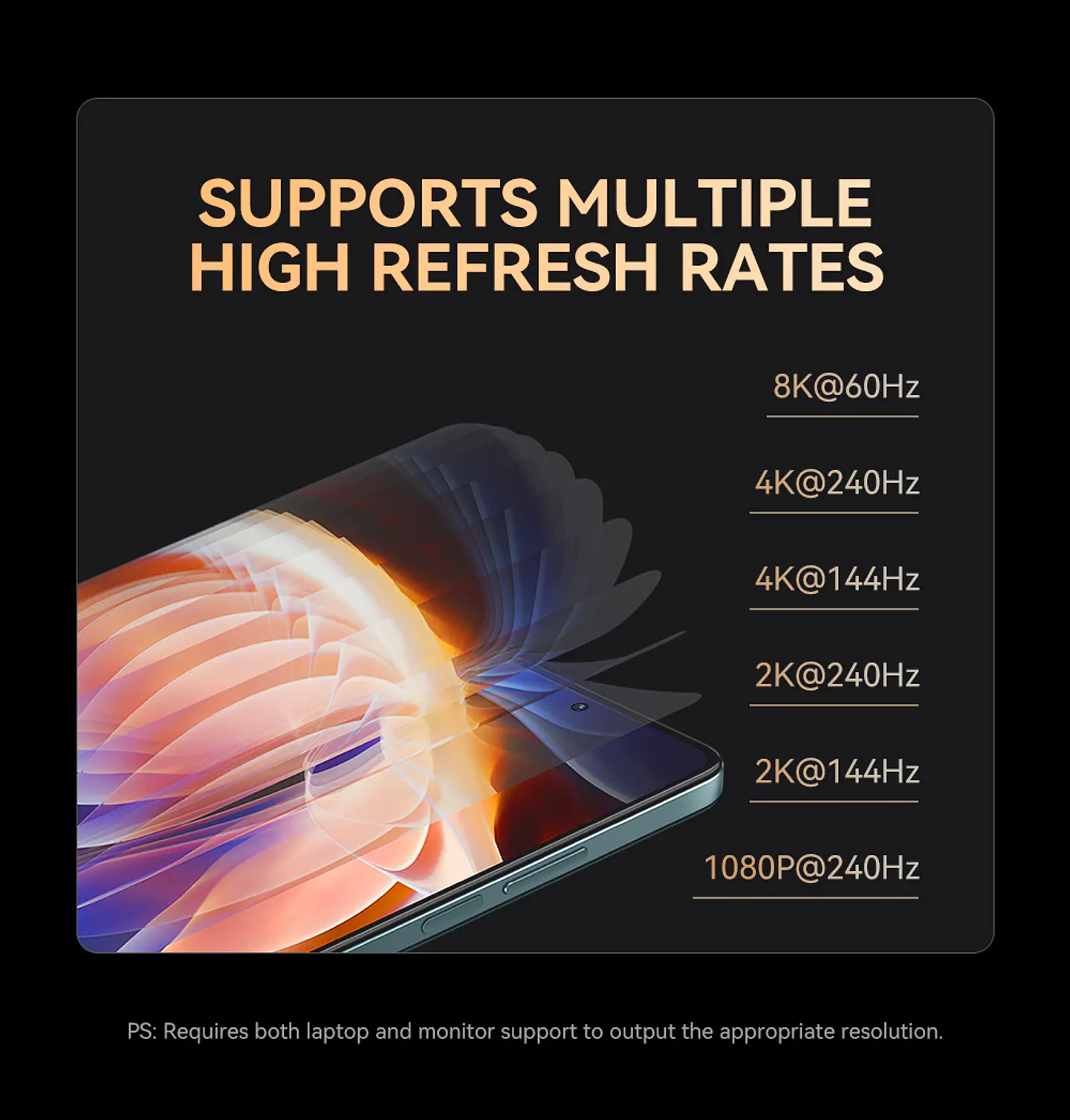 Cable Adaptador Veggieg V2.1 Tipo C A Hdmi 8k 60hz 4k 120hz 2k 240hz Hdr 48gbps 48gbps Compatible Thunderbolt 3 Monitor Tv Proyector Notebook Tablet Mac 2