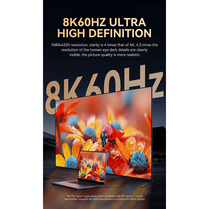 Cable USB-C a HDMI HDTV M/M 8K 60Hz  – Conexión de ultra alta definición con máxima resistencia 6