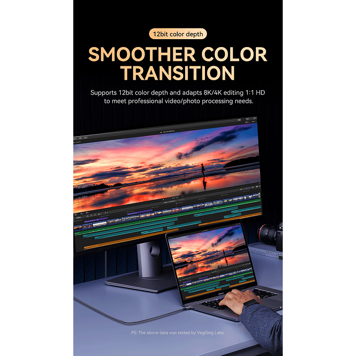 Cable USB-C a HDMI HDTV M/M 8K 60Hz  – Conexión de ultra alta definición con máxima resistencia 8