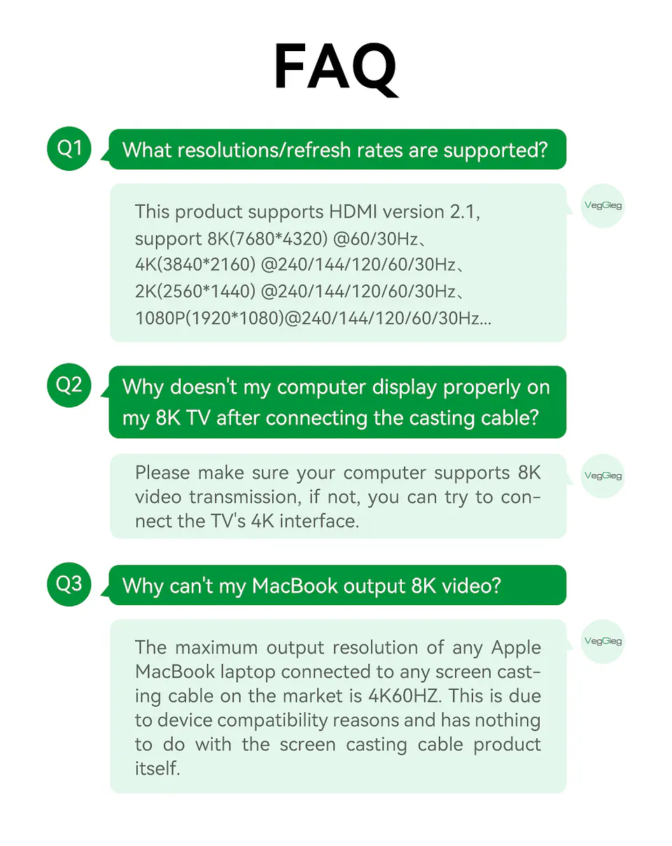 Cable Adaptador Veggieg V2.1 Tipo C A Hdmi 8k 60hz 4k 120hz 2k 240hz Hdr 48gbps 48gbps Compatible Thunderbolt 3 Monitor Tv Proyector Notebook Tablet Mac 21