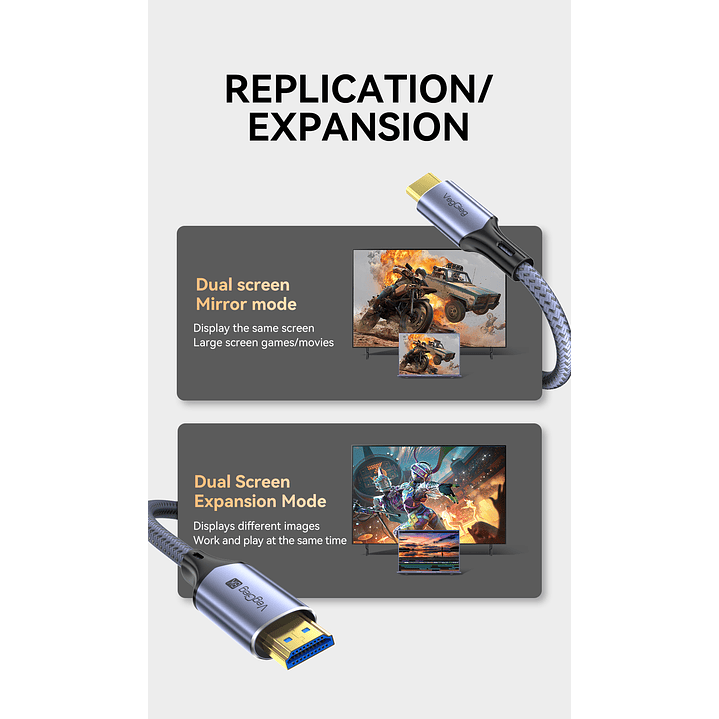Cable USB-C a HDMI HDTV M/M 8K 60Hz  – Conexión de ultra alta definición con máxima resistencia 22