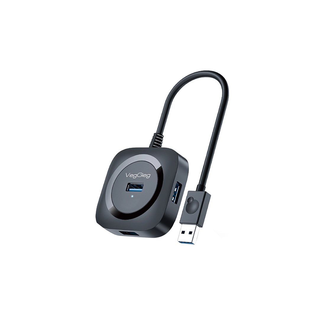 HUB USB 3.0 de 4 Puertos VegGieg  – Expansión rápida, confiable y elegante  1
