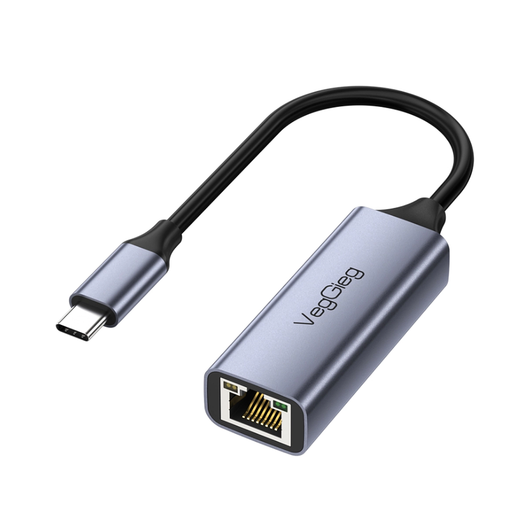 Adaptador USB TIPO C 3.0 a LAN RJ45 1000Mbps VegGieg – Conectividad estable, velocidad máxima 1