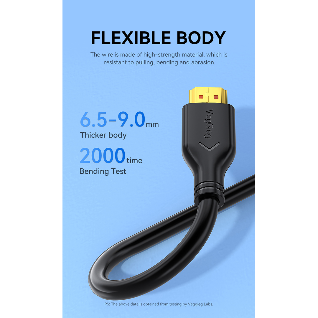 Cable HDMI 4K 60Hz V2.0 VegGieg  – Rendimiento 18Gbps para imagen y sonido de alta fidelidad  3
