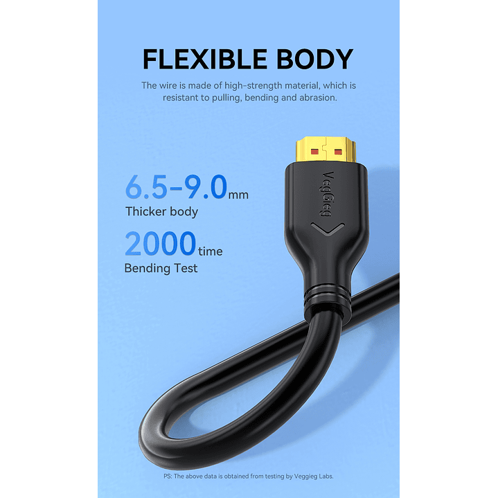 Cable HDMI 4K 60Hz V2.0 VegGieg  – Rendimiento 18Gbps para imagen y sonido de alta fidelidad  3