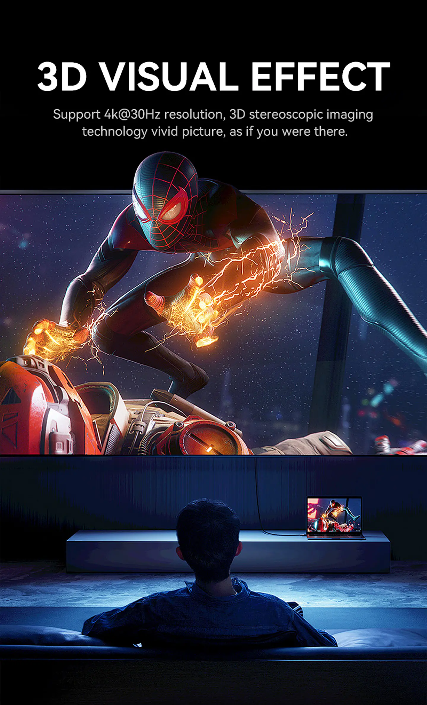 Cable HDMI 4K 60Hz V2.0 VegGieg  – Rendimiento 18Gbps para imagen y sonido de alta fidelidad  8