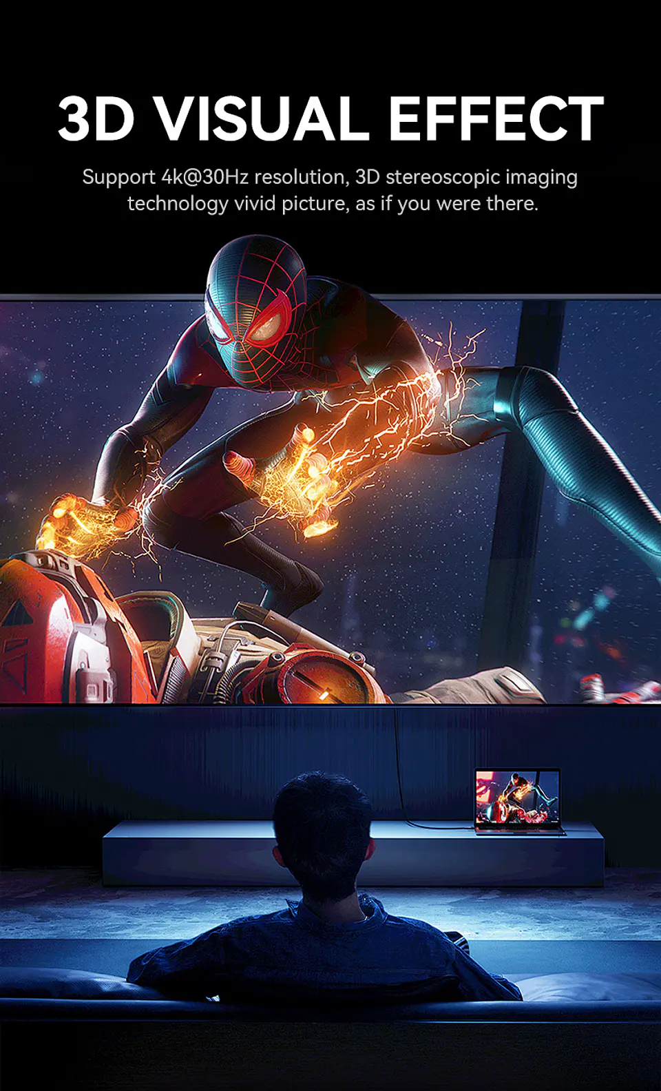 Cable HDMI 4K 60Hz V2.0 VegGieg  – Rendimiento 18Gbps para imagen y sonido de alta fidelidad  8