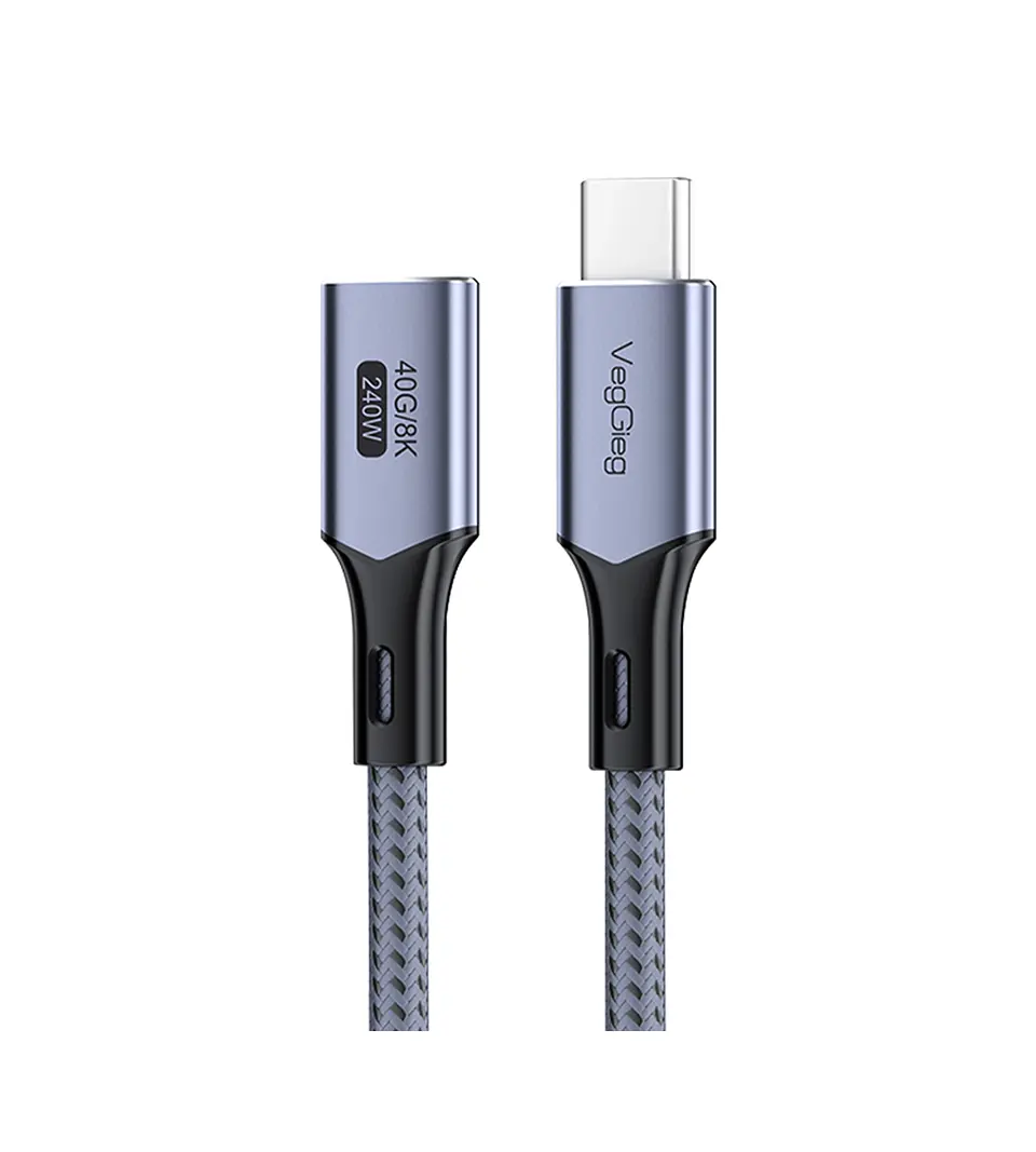 VegGieg  USB 4.0 Thunderbolt 4 – Cable de extensión Type-C 40Gbps / 240W / 8K 60Hz 1