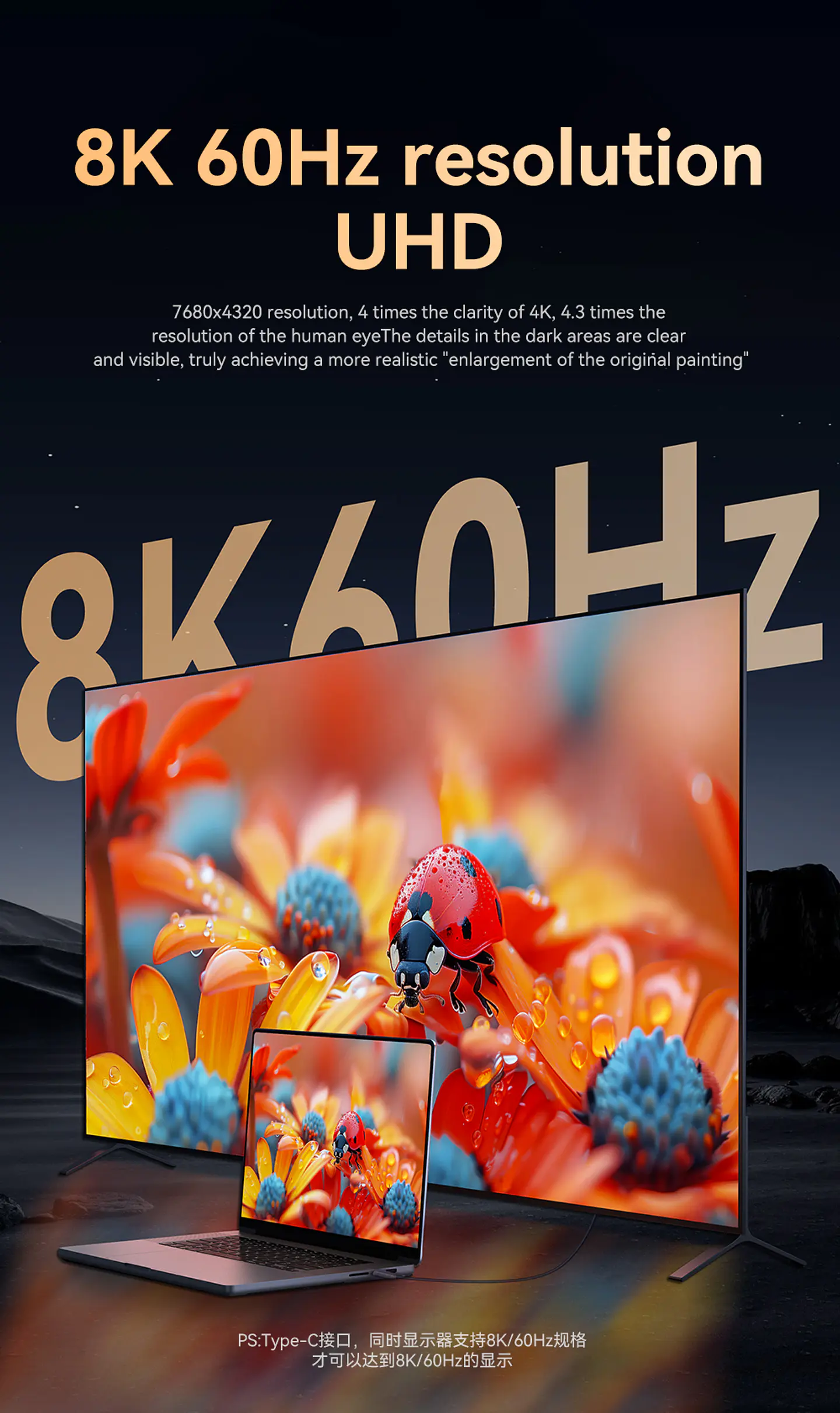 VegGieg  USB 4.0 Thunderbolt 4 – Cable de extensión Type-C 40Gbps / 240W / 8K 60Hz 5