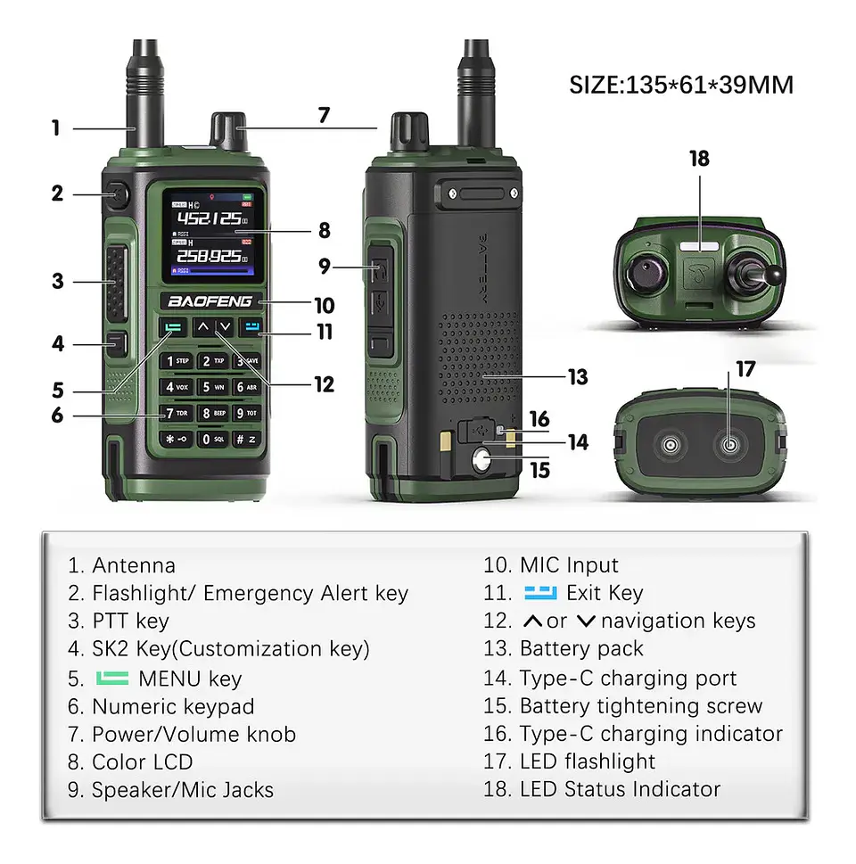 radio trasmisor baofeng UV 17 pro 5W UHF - VHF 7