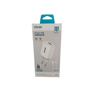 Cargador IRM 2.4A USB a Micro USB V8 | Certificado SEC