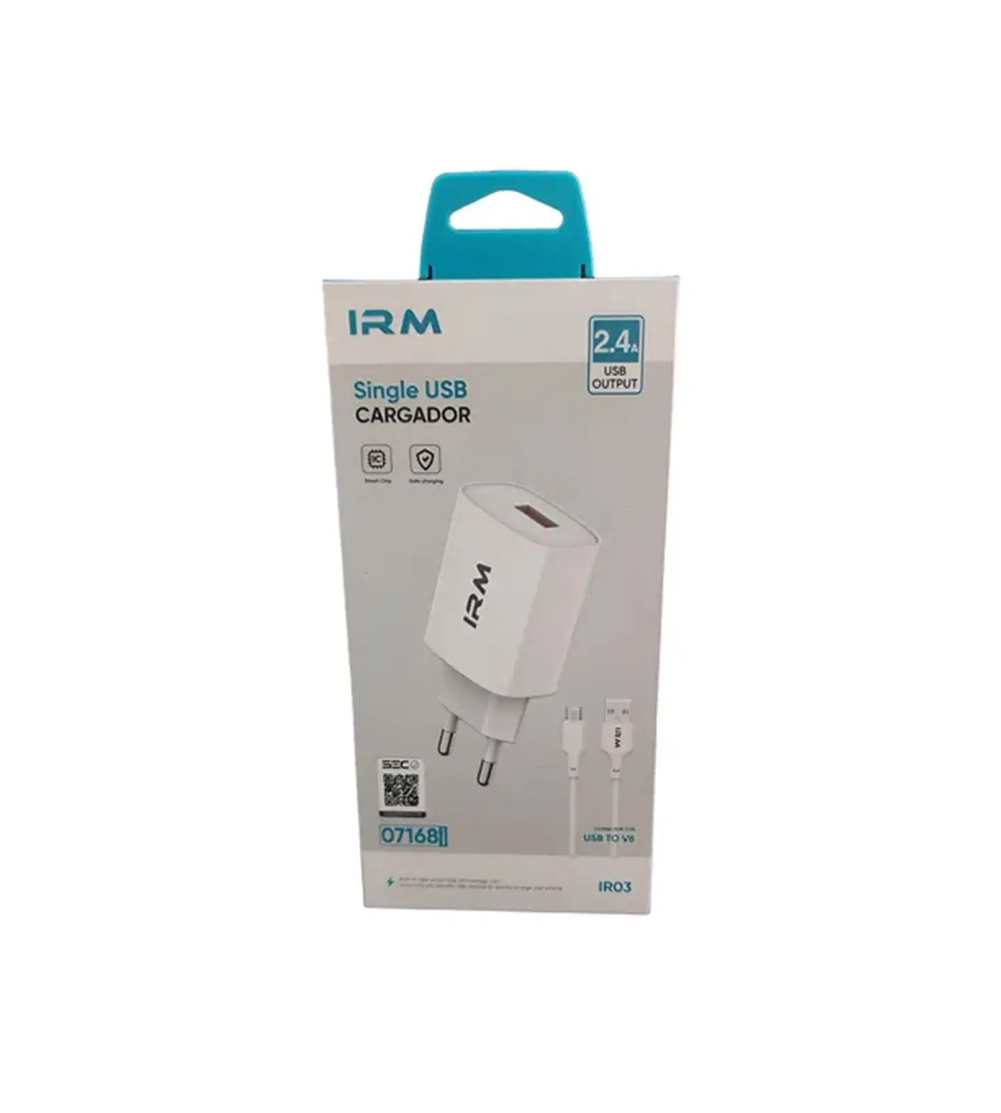 Cargador IRM 2.4A USB a Micro USB V8 | Certificado SEC 1