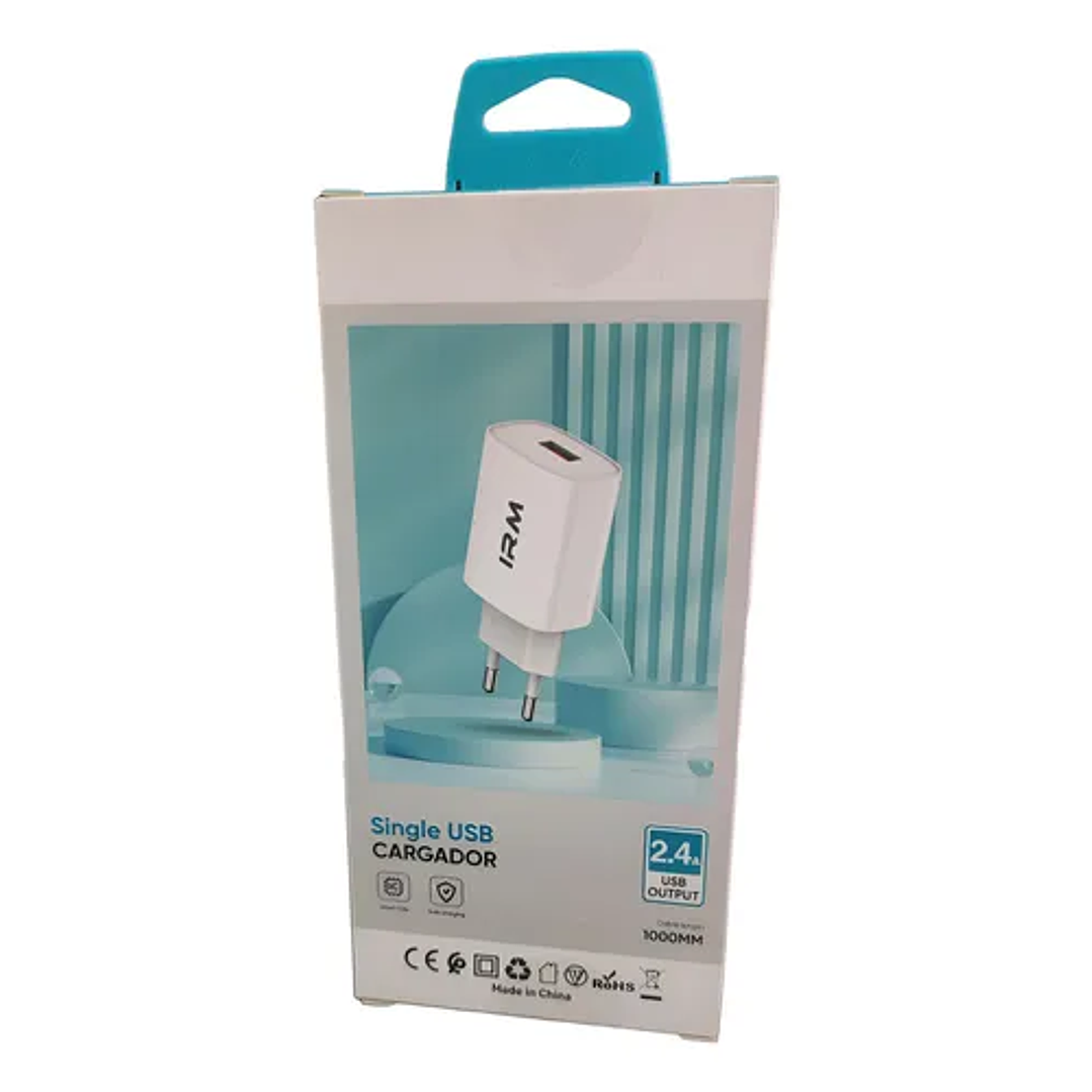Cargador IRM 2.4A USB a Micro USB V8 | Certificado SEC 2
