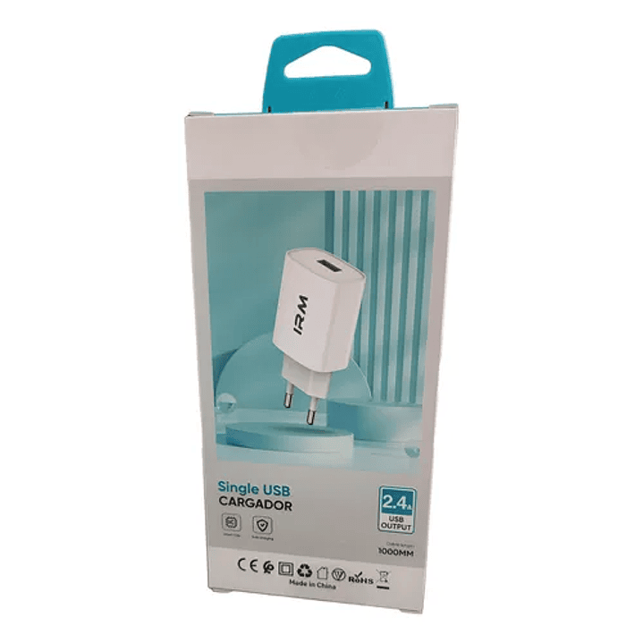Cargador IRM 2.4A USB a Micro USB V8 | Certificado SEC 2
