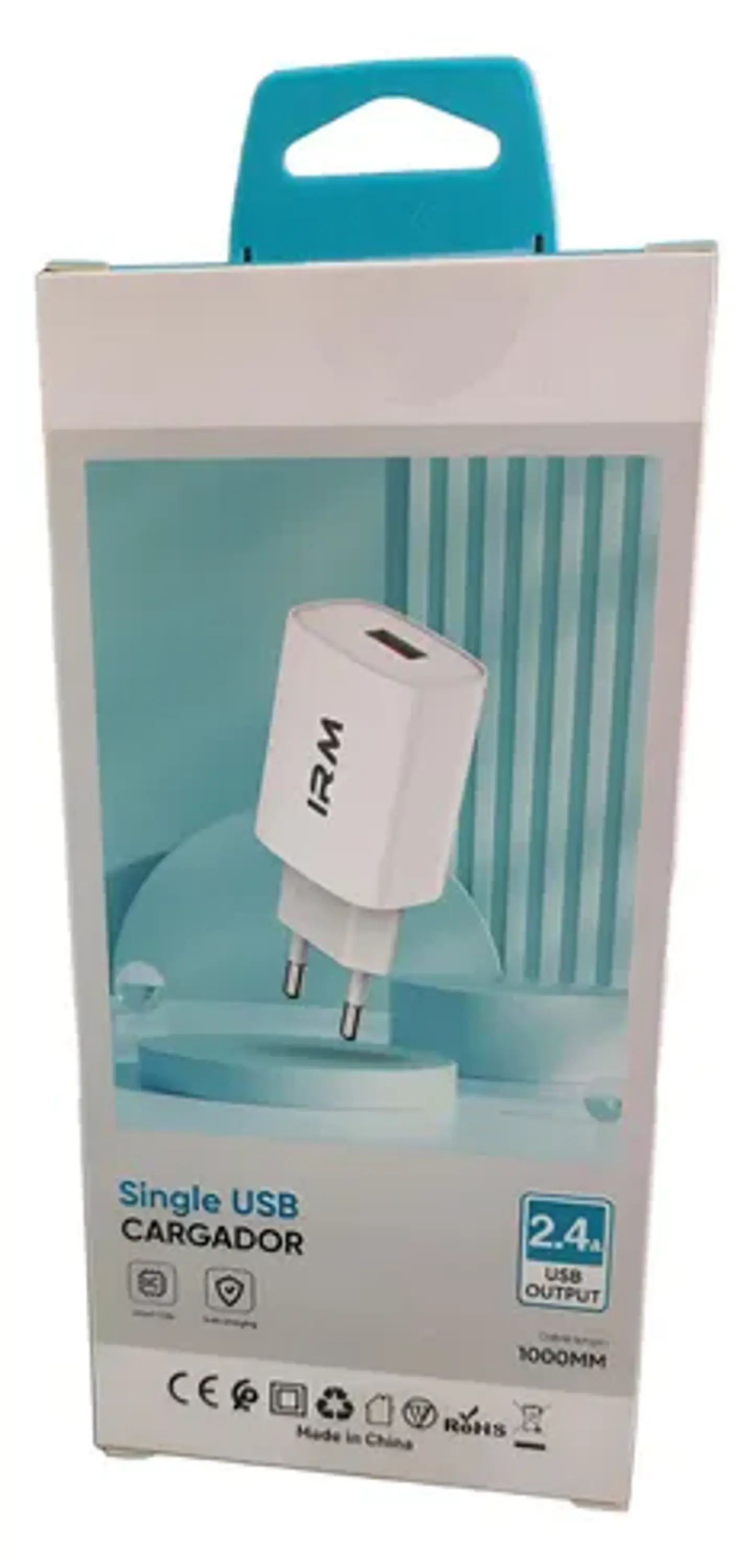 Cargador IRM 2.4A USB a Micro USB V8 | Certificado SEC 2