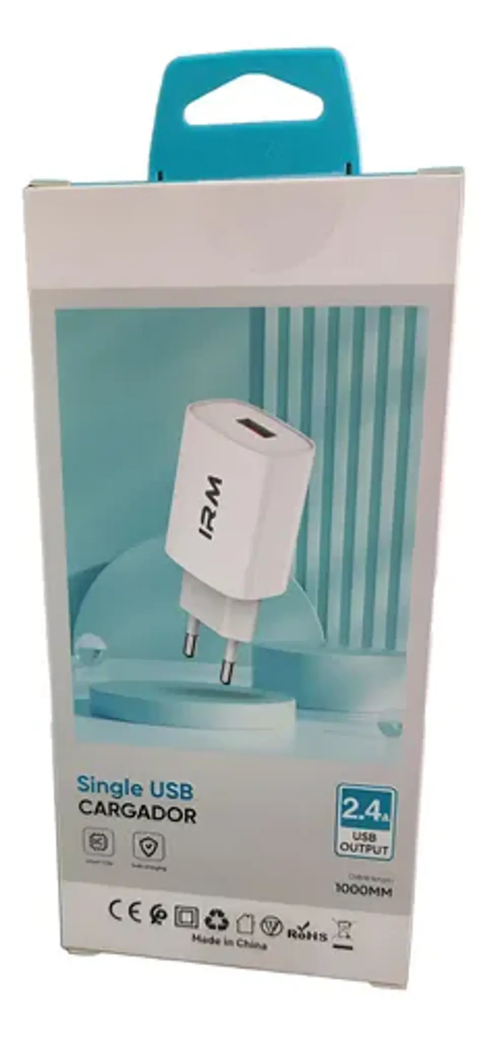 Cargador IRM 2.4A USB a Micro USB V8 | Certificado SEC 2