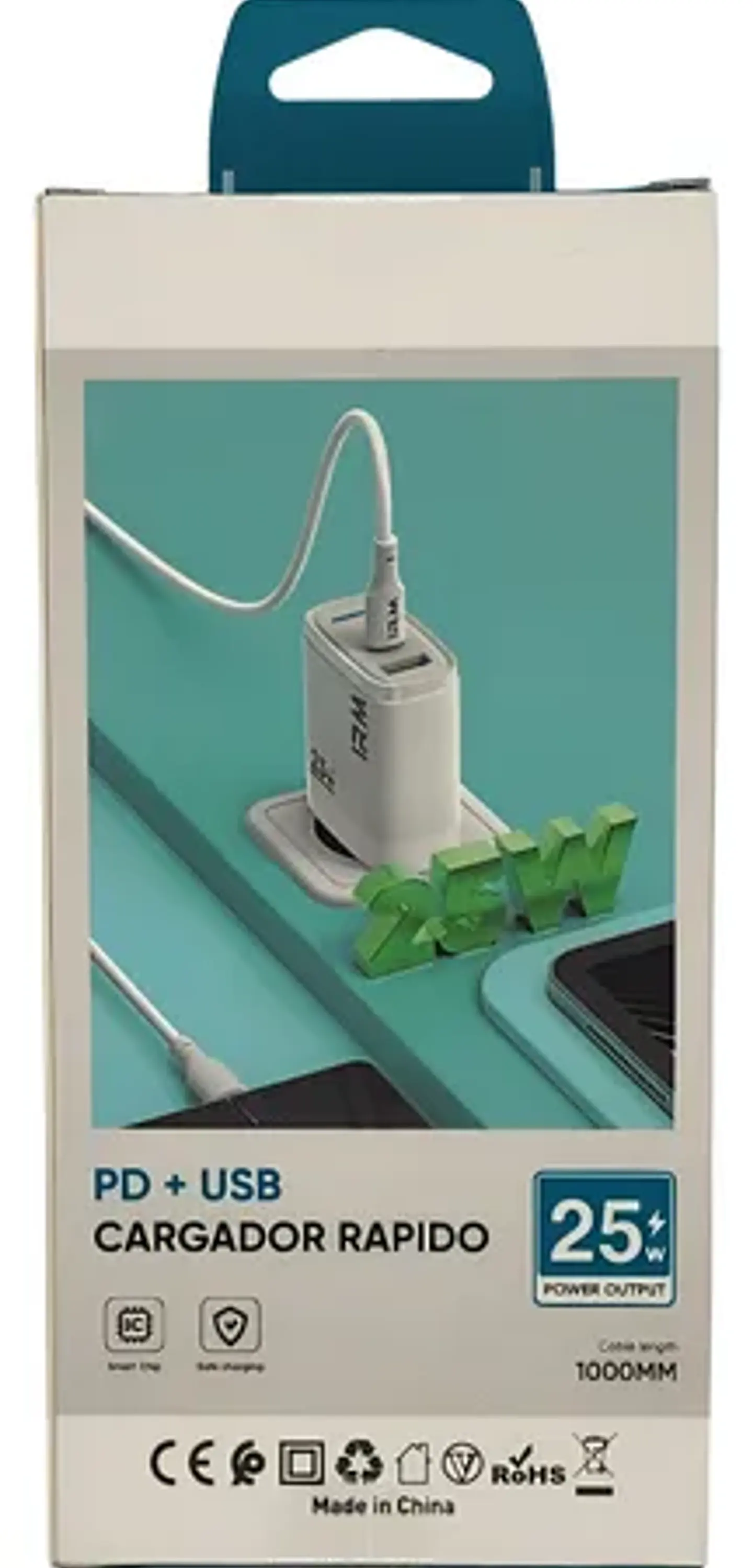 Cargador Rápido 25W PD + Cable USB Tipo C a Lightning | Certificado SEC  2