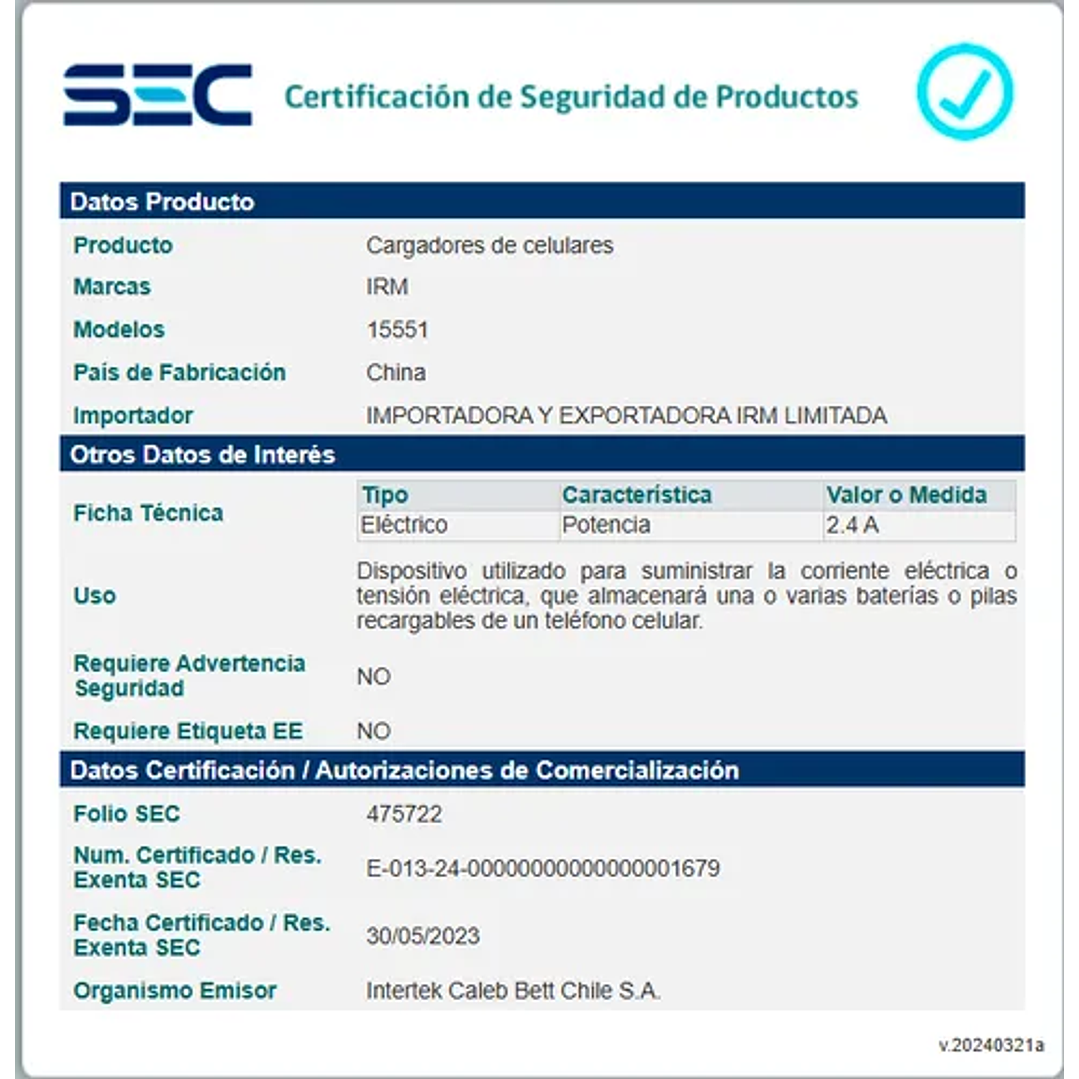 Cargador Rápido 25W PD + Cable USB Tipo C a Lightning | Certificado SEC  3