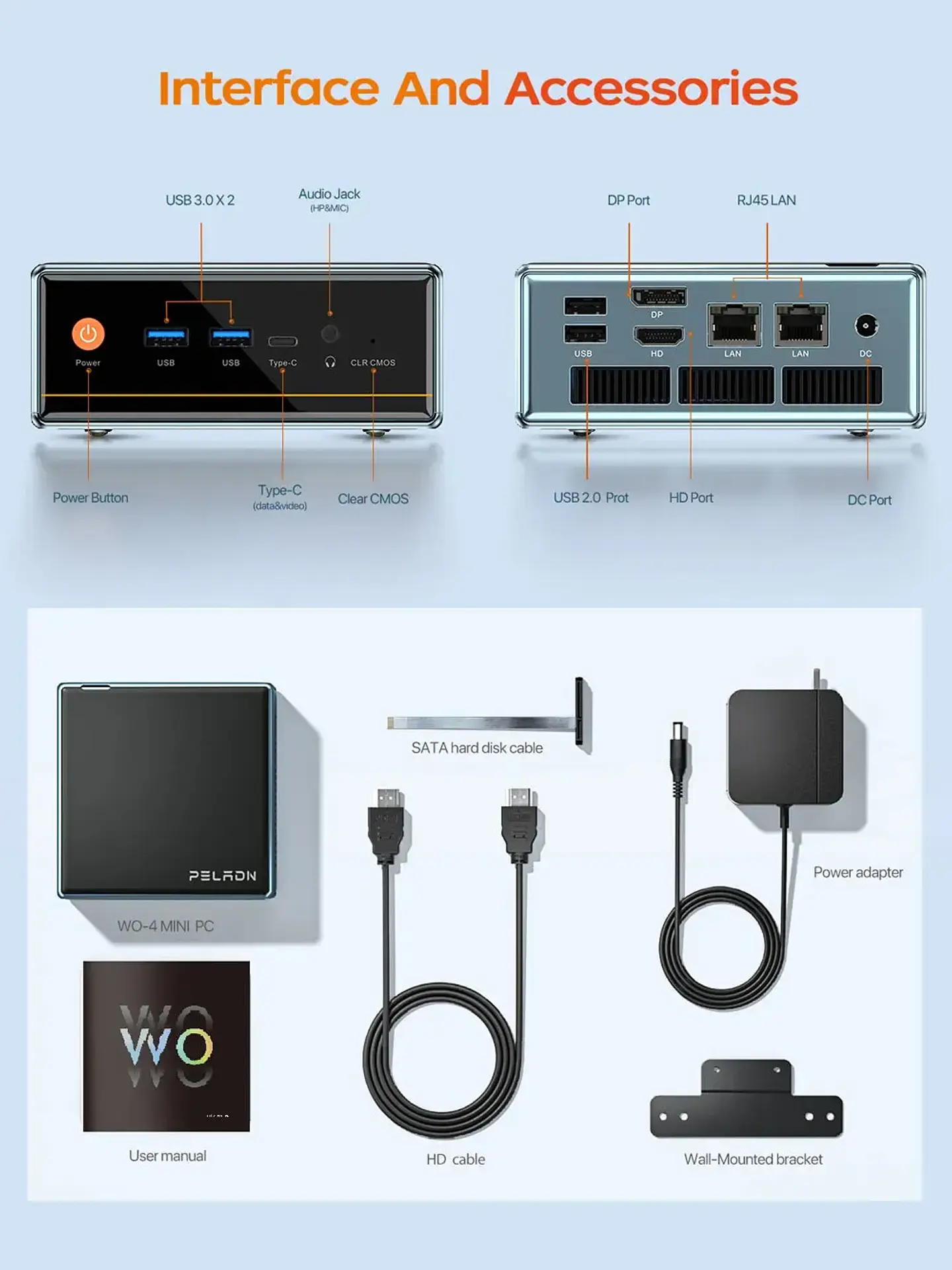 Mini PC PELADN WO4  con AMD Ryzen 7 5700U 16GB RAM DDR4 1TB SDD 3