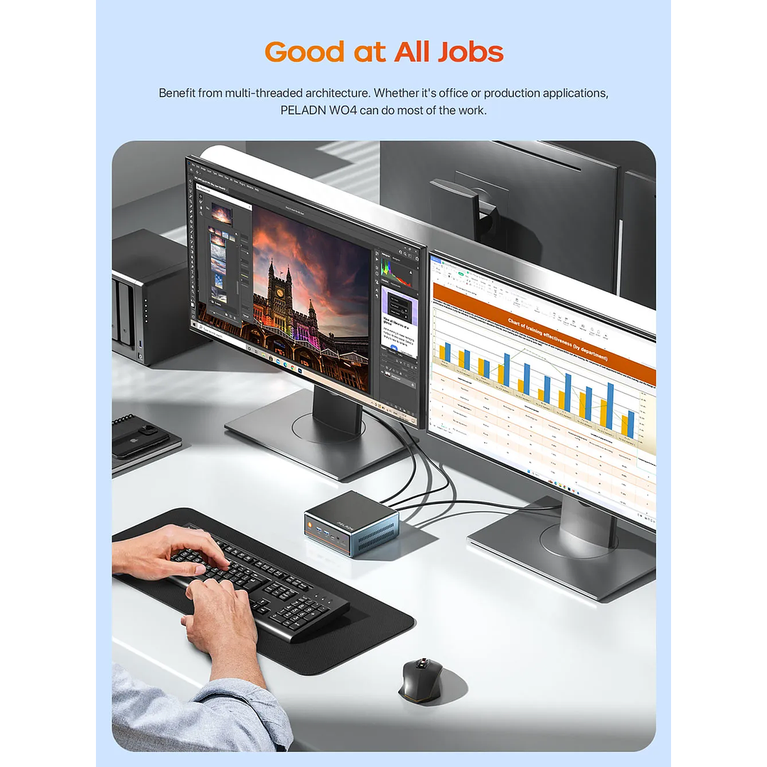Mini PC PELADN WO4  con AMD Ryzen 7 5700U 16GB RAM DDR4 1TB SDD 6