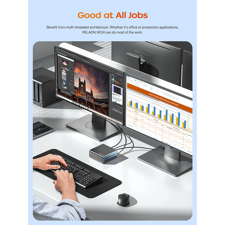 Mini PC PELADN WO4  con AMD Ryzen 7 5700U 16GB RAM DDR4 1TB SDD 6