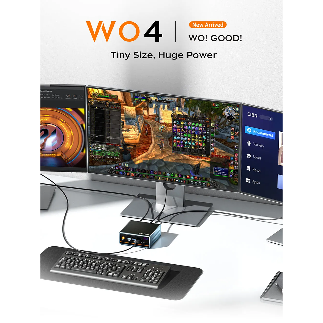 Mini PC PELADN WO4  con AMD Ryzen 7 5700U 16GB RAM DDR4 1TB SDD 7