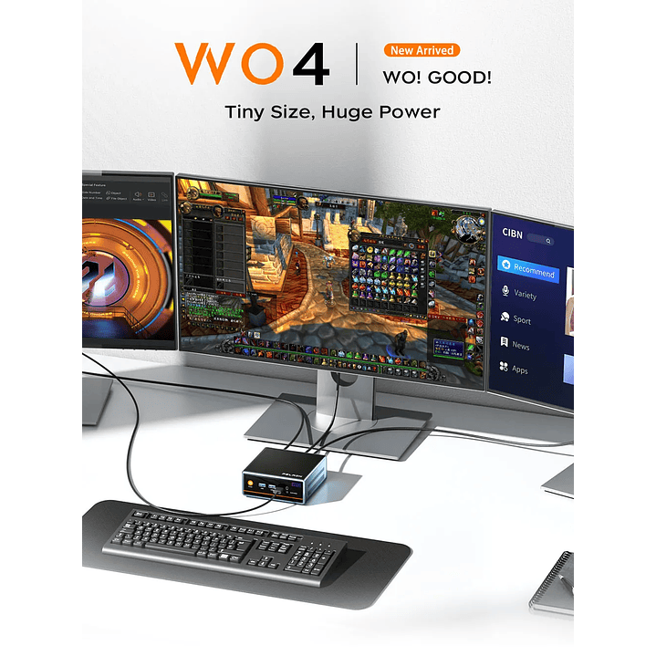 Mini PC PELADN WO4  con AMD Ryzen 7 5700U 16GB RAM DDR4 1TB SDD 7