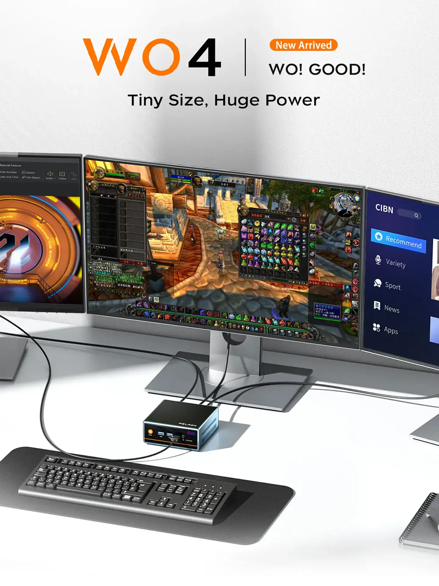 Mini PC PELADN WO4  con AMD Ryzen 7 5700U 16GB RAM DDR4 1TB SDD 7