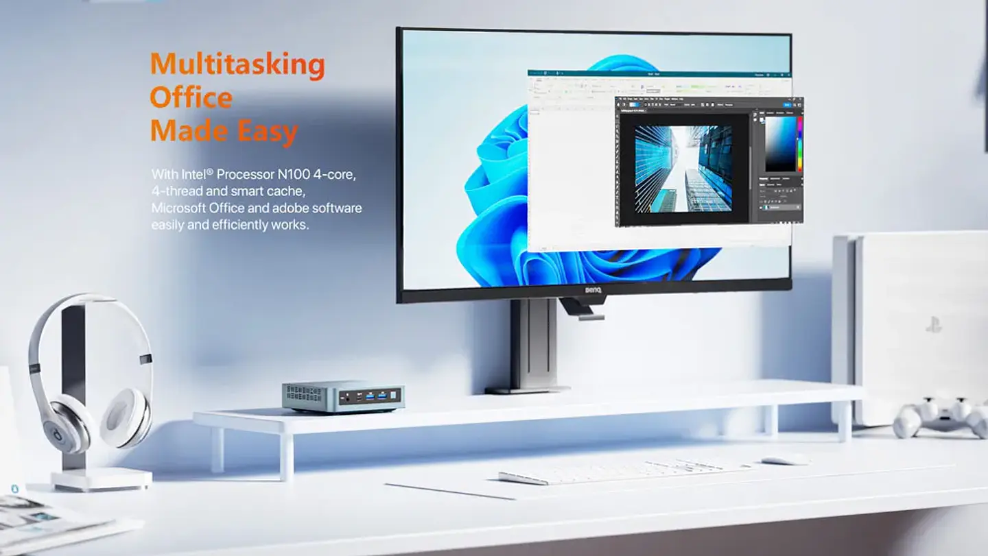 Mini PC PELADN WI-6 Intel N100 | 16GB RAM | 512GB SSD | Wi-Fi Dual | LAN Gigabit 10