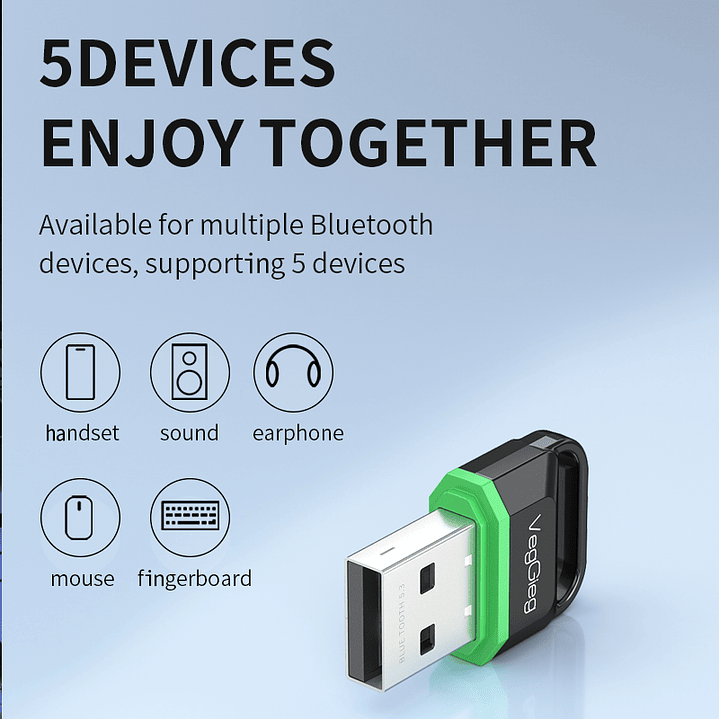 adaptador USB Bluetooth 5.3 VeggieG  | Conectividad inalámbrica avanzada para PC y laptop 2