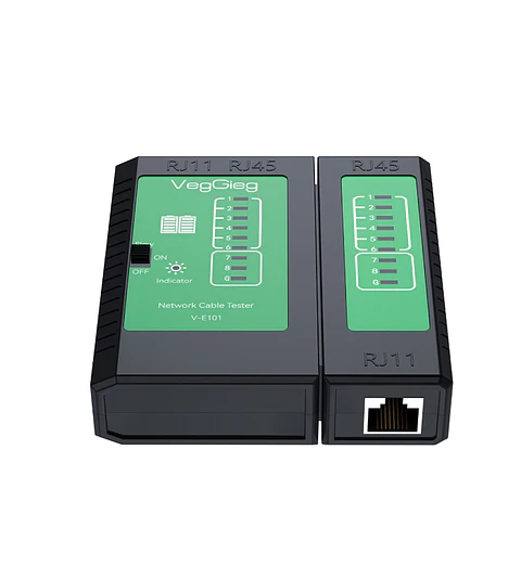 Tester de Cable VeggieG V-E102 | Verificador LAN RJ45/RJ11 