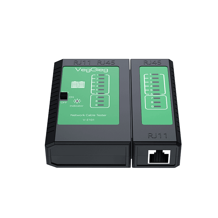 Tester de Cable VeggieG V-E102 | Verificador LAN RJ45/RJ11  1