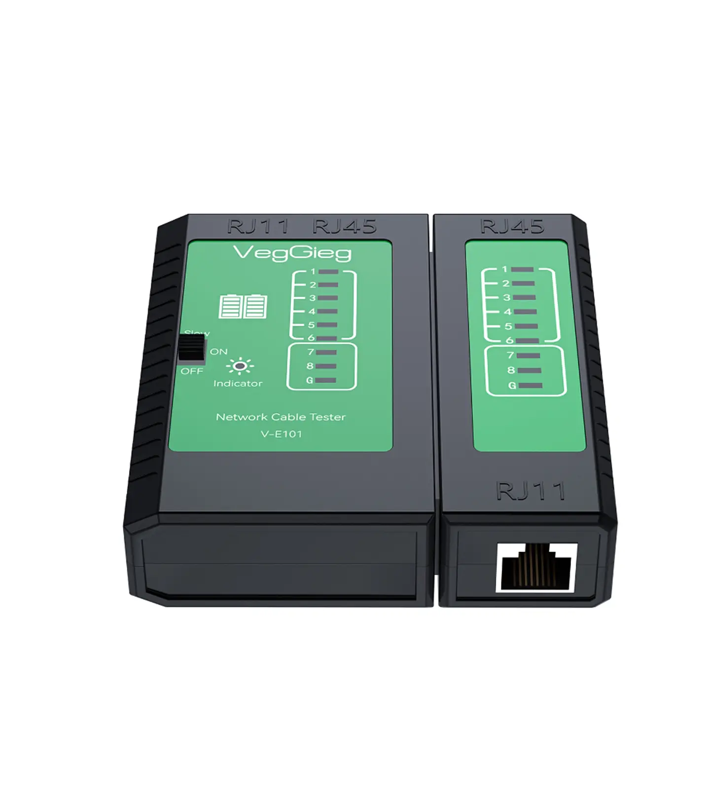 Tester de Cable VeggieG V-E102 | Verificador LAN RJ45/RJ11  1