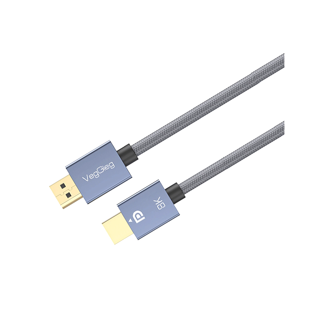 Cable DisplayPort 1.4 VeggieG  8K @ 60Hz / 4K @ 165Hz / 144Hz / 120Hz | 2m | Ultra rendimiento para gaming y diseño 1