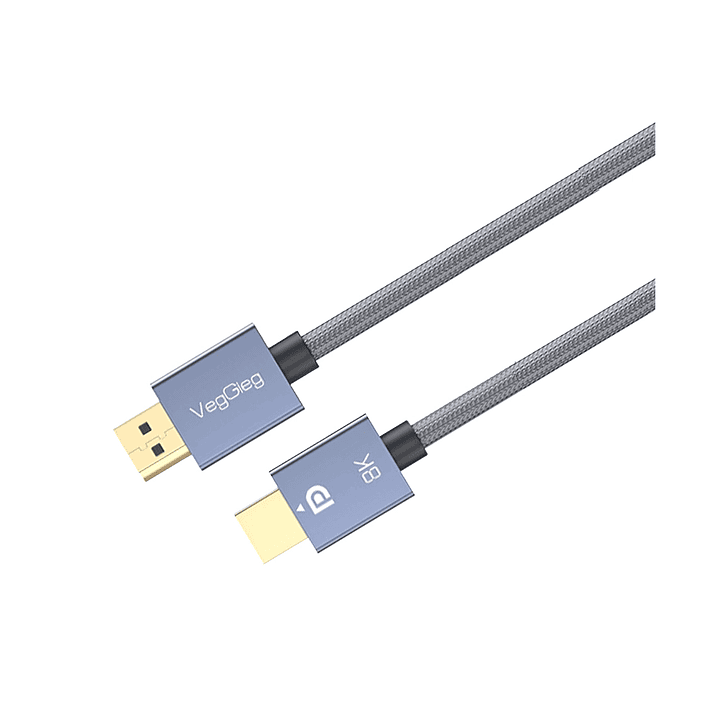 Cable DisplayPort 1.4 VeggieG  8K @ 60Hz / 4K @ 165Hz / 144Hz / 120Hz | 2m | Ultra rendimiento para gaming y diseño 1