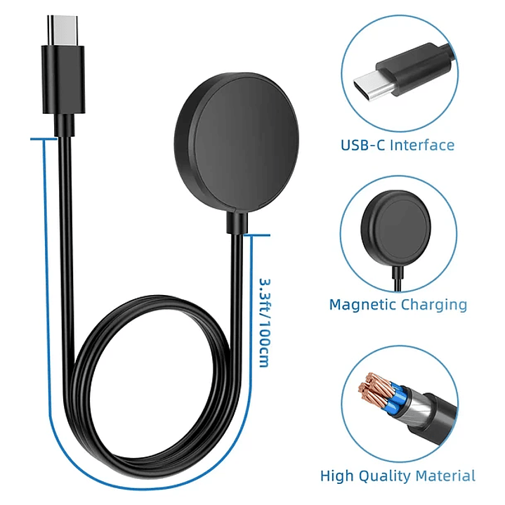 Cargador Magnético Para Samsung Galaxy Watch USB C 3