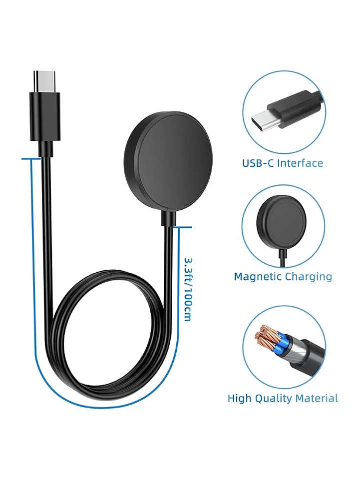 Cargador Magnético Para Samsung Galaxy Watch USB C 3