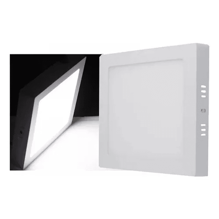 Foco Panel Led 24w Cuadrado 30x30cm Marco Blanco Sobrepuesto Luz Fria  3